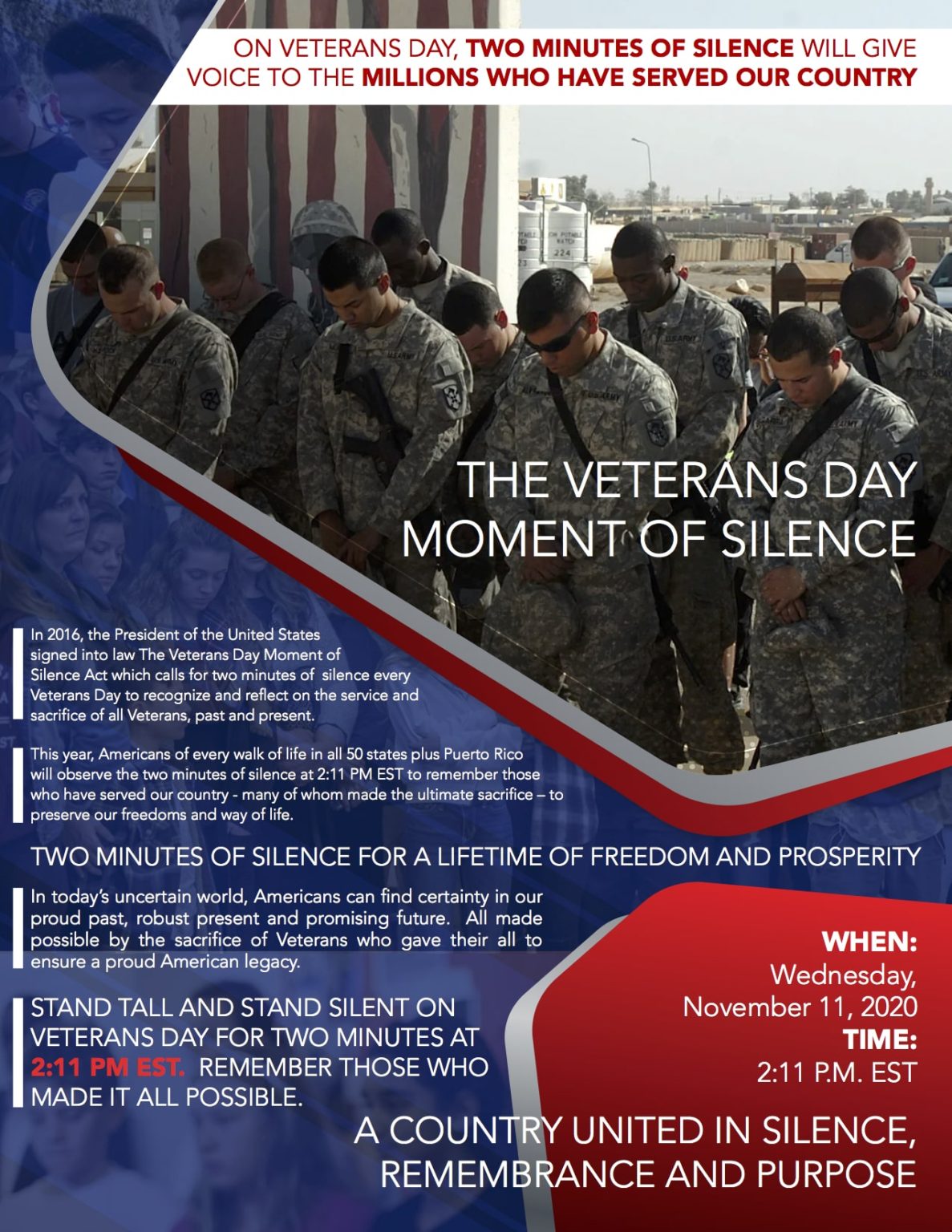 Information Veterans Day Moment of Silence
